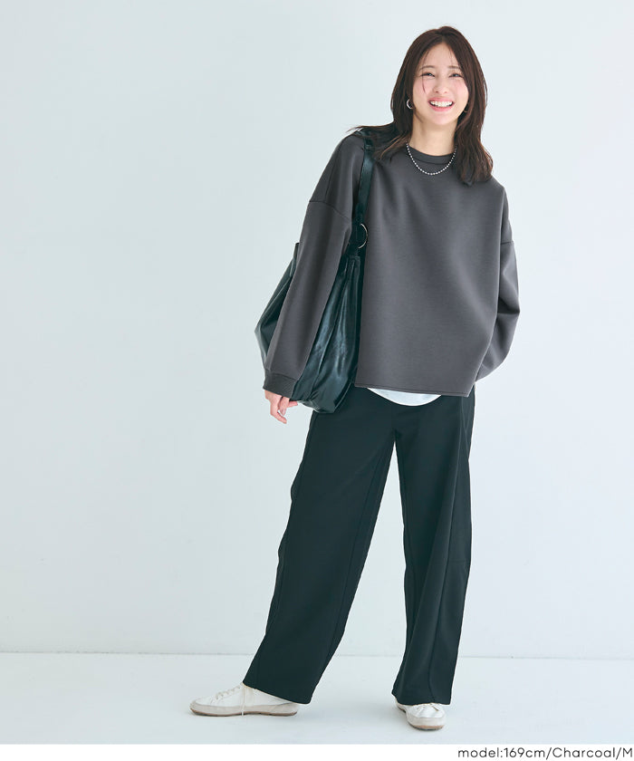ソフトスウェット裾スリットプルオーパー レディース メール便不可