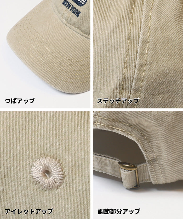 セール☆1490円→990円 ウォッシュ加工ロゴ刺繍キャップ レディース