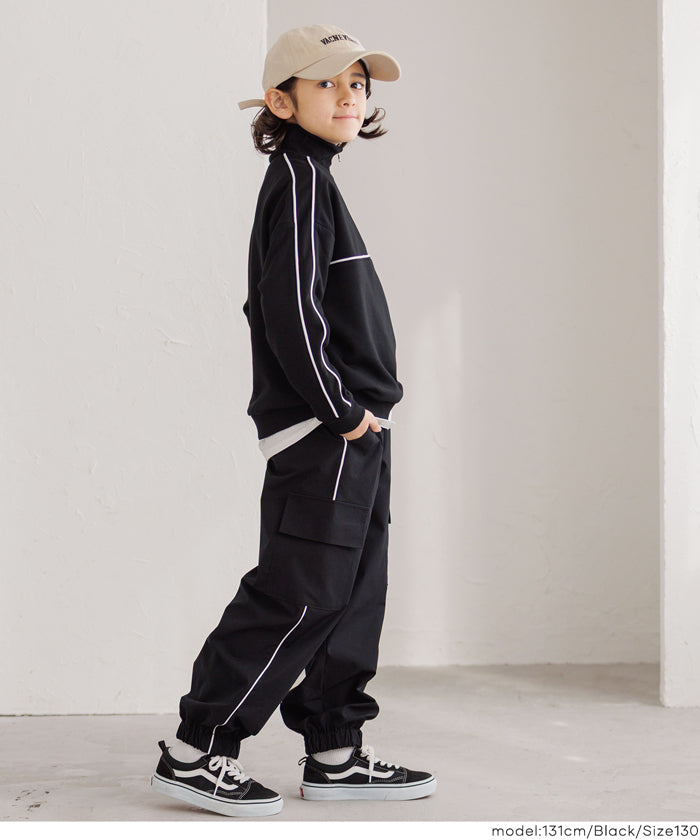 ハーフジップラインスウェットトップス キッズ メール便不可 – coca