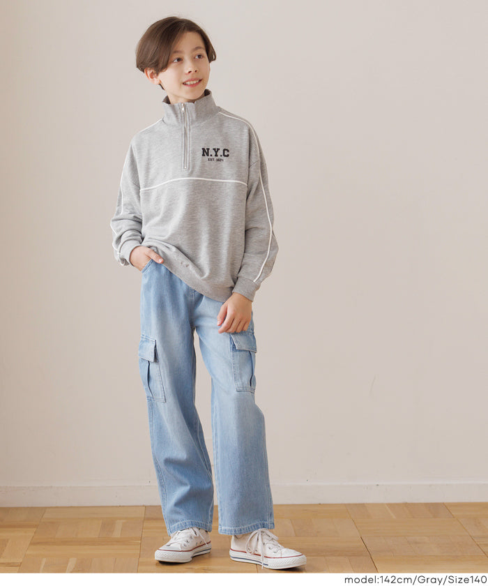 ハーフジップラインスウェットトップス キッズ メール便不可 – coca