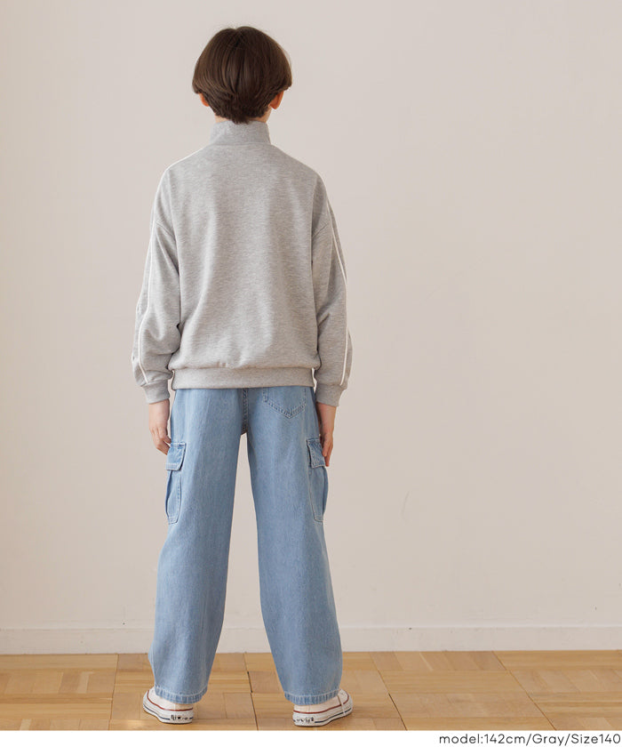 ハーフジップラインスウェットトップス キッズ メール便不可 – coca