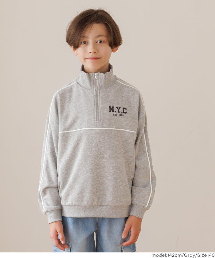 ハーフジップラインスウェットトップス キッズ メール便不可 – coca
