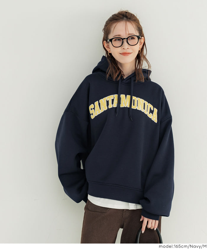 セール☆1990円→1690円 裏起毛刺繍ロゴパーカー レディース メール便