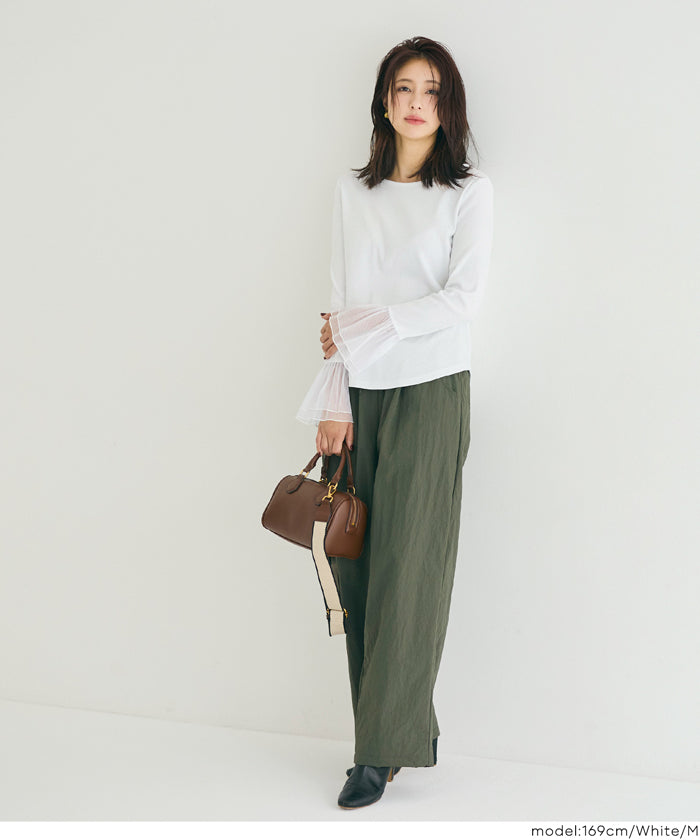 袖チュール切り替えトップス レディース メール便不可 – coca公式ストア