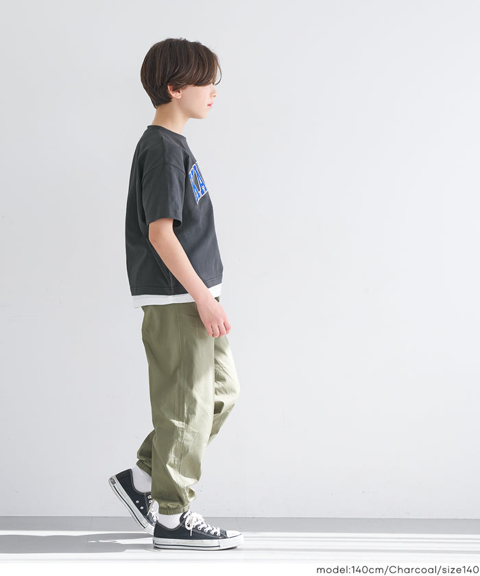 セール☆1290円→590円ワッペン刺繍レイヤードTシャツ キッズ メール便