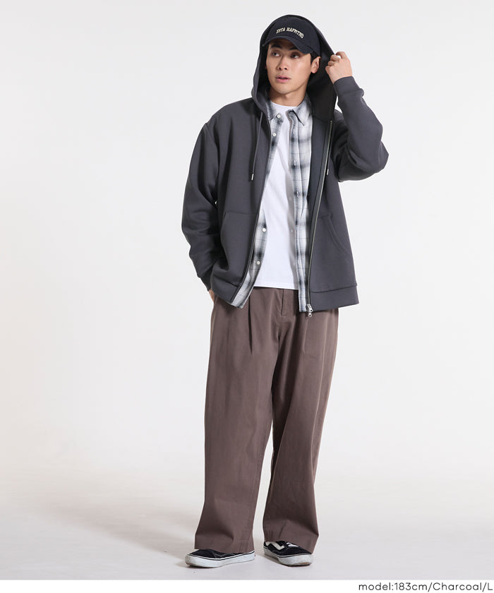 ソフトジャージーワイドZIPパーカー メンズ レディース メール便不可