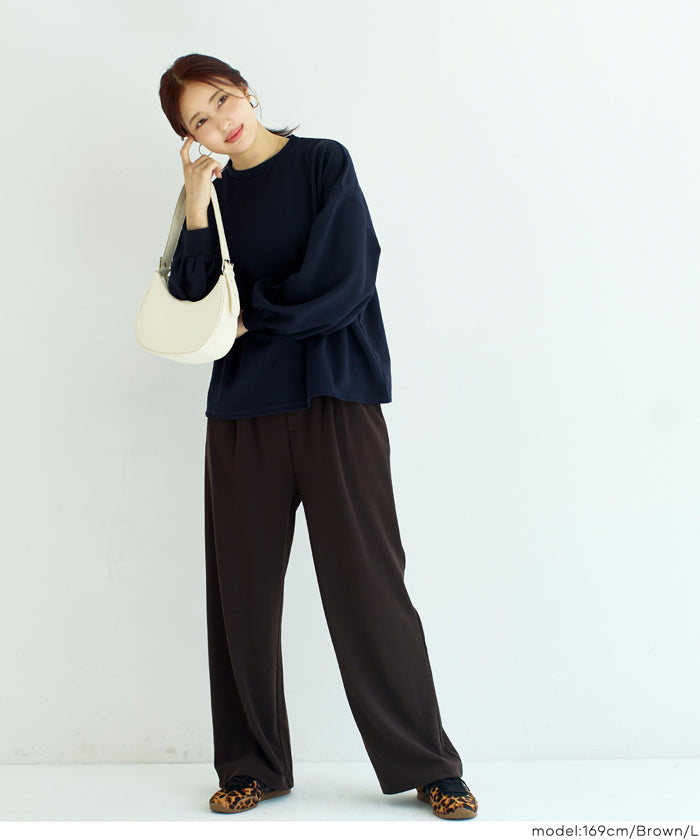 WEB限定セール☆ カットジョーゼットワイドパンツ レディース メール便