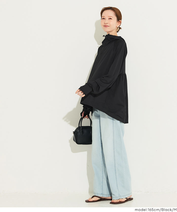 UVカットバックギャザーパーカー レディース メール便不可【田中里奈様