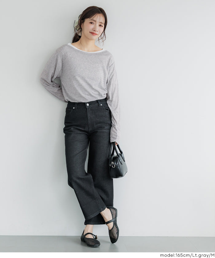 palomawool ワンショルダー シアー長袖トップス セール☆1290円→550円 ワンショルダーシアー長袖Tシャツ レディース