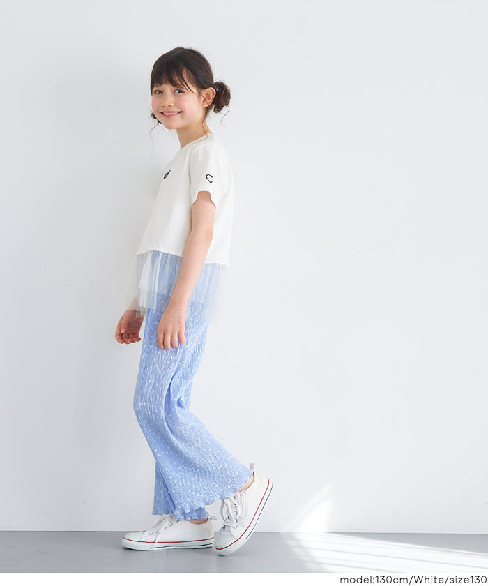 セール☆1290円→990円 チュールドッキングTシャツ キッズ メール便