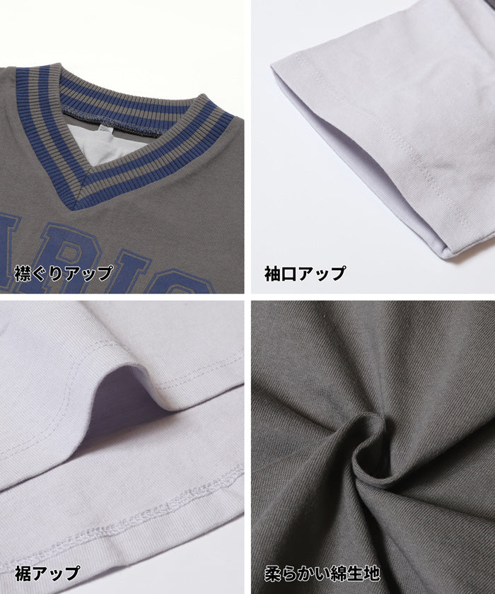 セール☆1490円→590円ベストレイヤードTシャツ キッズ メール便不可