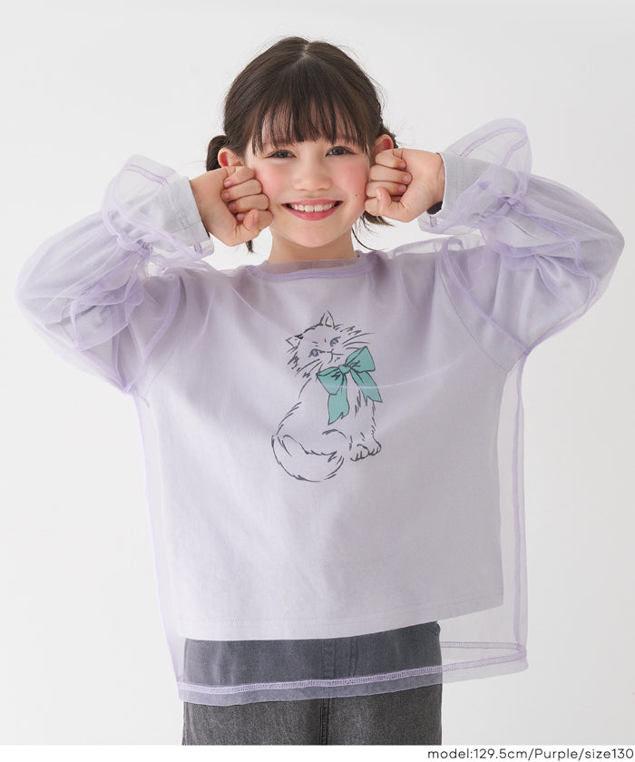 チュールトップス＆長袖Tシャツ 2枚セット キッズ メール便不可 – coca