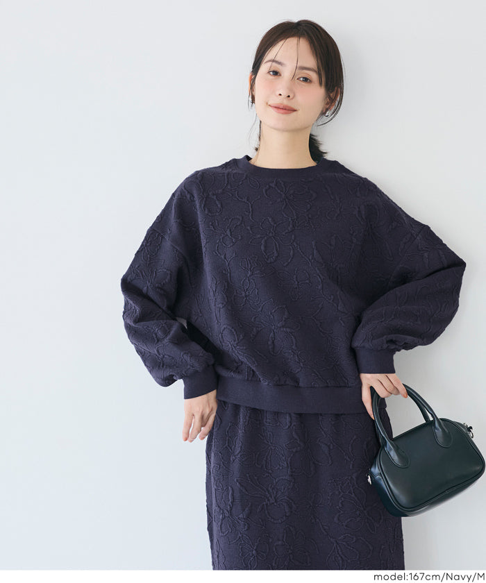 膨れジャカードスウェットトップス レディース メール便不可 – coca