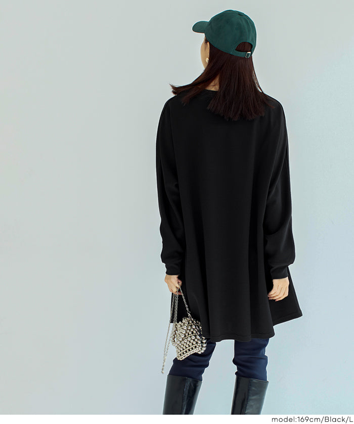 セール☆1990円→1490円エンボスフレアチュニックトップス レディース