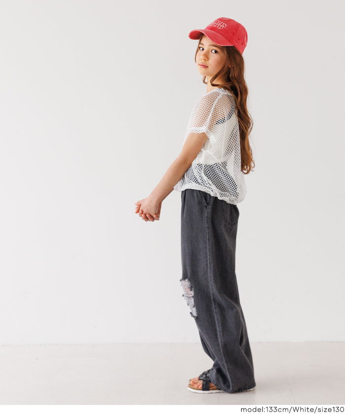 LUCKY WEEK SALE☆ メッシュトップス＆キャミソール 2点セット キッズ