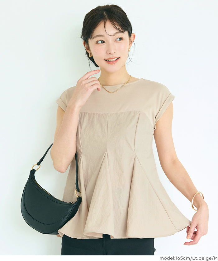 異素材切り替えペプラムTシャツ レディース メール便不可 – coca公式ストア