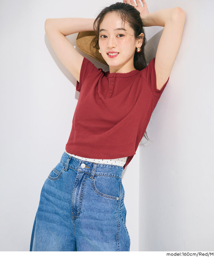 リブヘンリーネックTシャツ レディース メール便可 – coca公式ストア