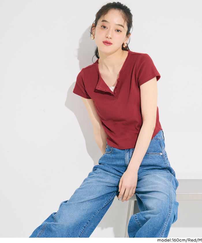 リブヘンリーネックTシャツ レディース メール便可 – coca公式ストア