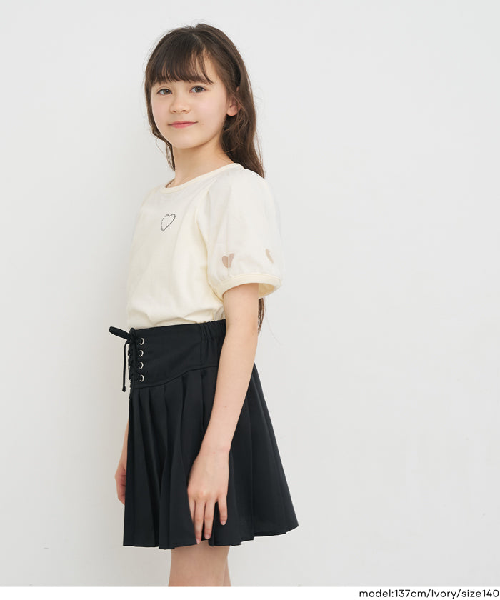セール ☆1490円→1290円 袖ハートトップス キッズ メール便不可
