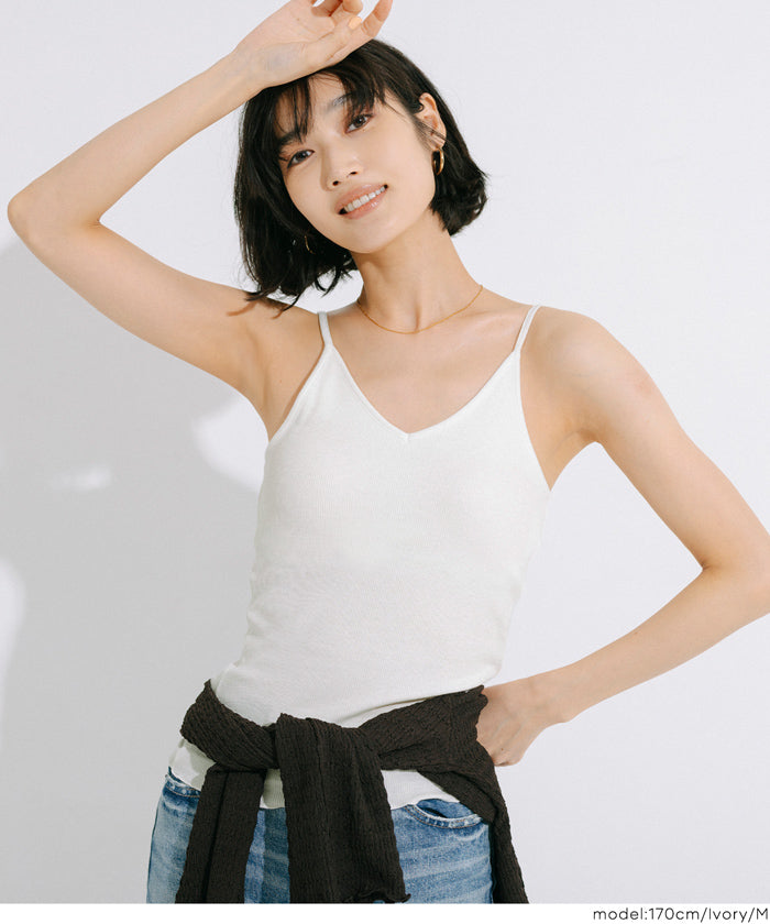 OUT BRA バックオープンVネックキャミソール レディース メール便不可