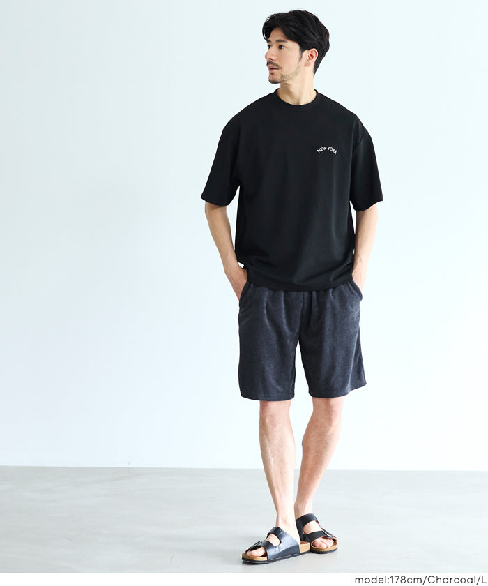 パイル地サイドZIPポケット付きショートパンツ メンズ メール便不可
