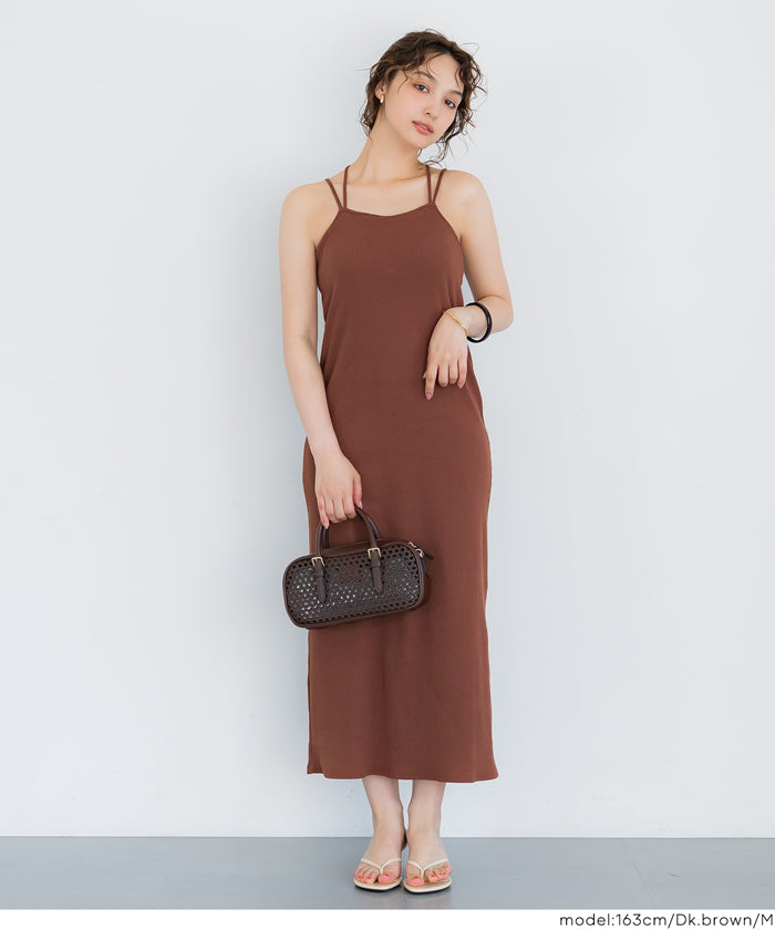 OUT BRA バッククロスキャミワンピース レディース メール便不可