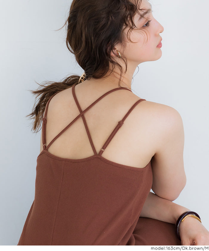 OUT BRA バッククロスキャミワンピース レディース メール便不可