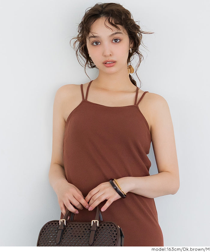 OUT BRA バッククロスキャミワンピース レディース メール便不可