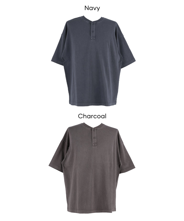 ビンテージ加工ヘンリーネックTシャツ メンズ メール便不可 – coca公式