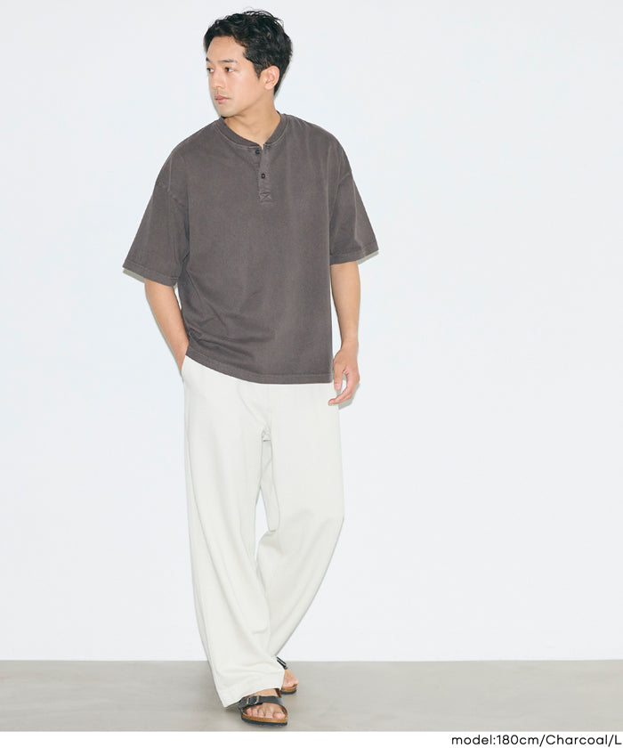ビンテージ加工ヘンリーネックTシャツ メンズ メール便不可 – coca公式