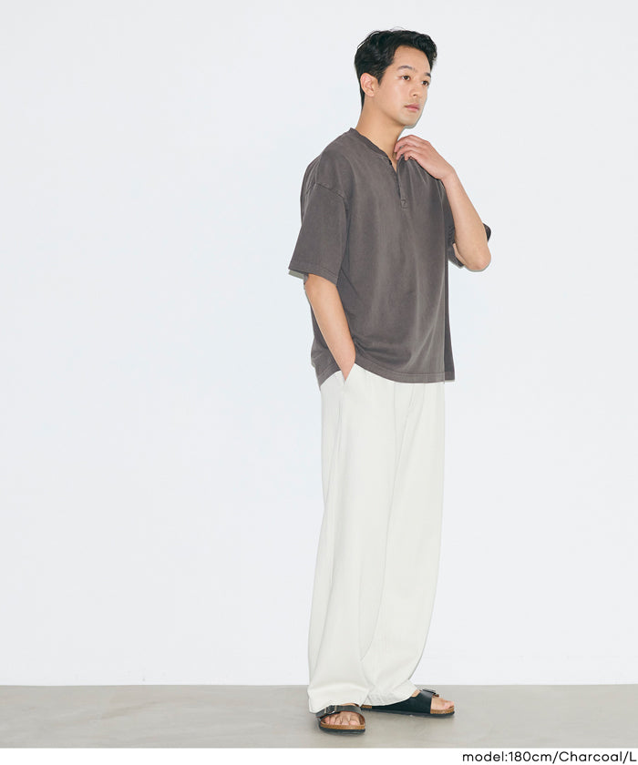 ビンテージ加工ヘンリーネックTシャツ メンズ メール便不可 – coca公式