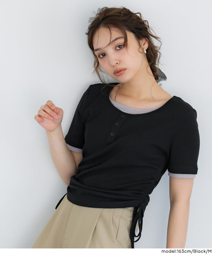 サイドギャザーレイヤードTシャツ レディース メール便不可 – coca公式
