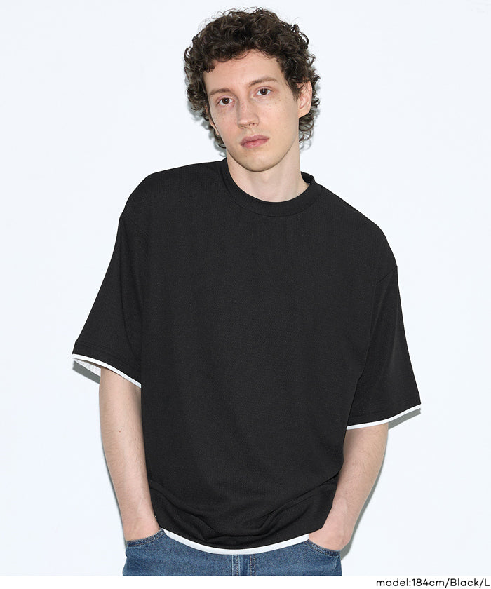 ライトエンボスレイヤード風半袖Tシャツ メンズ メール便不可 – coca