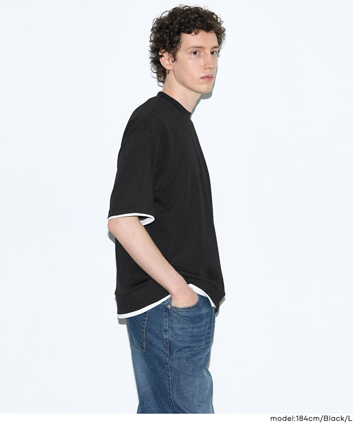 ライトエンボスレイヤード風半袖Tシャツ メンズ メール便不可 – coca