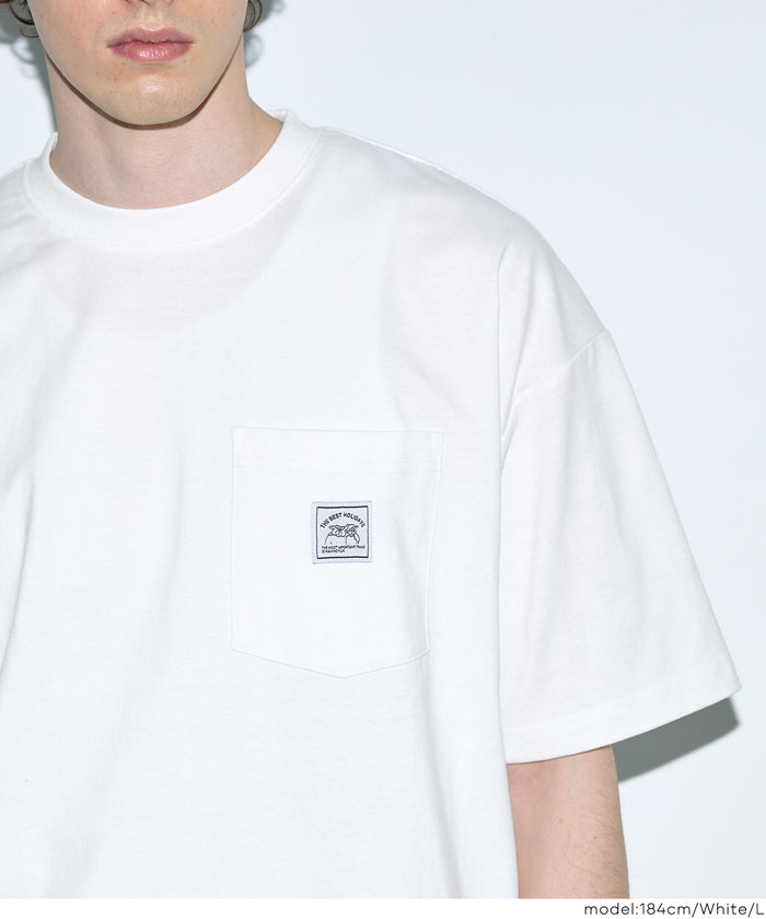 胸ポケットワンポイントデザイン半袖Tシャツ メンズ メール便不可