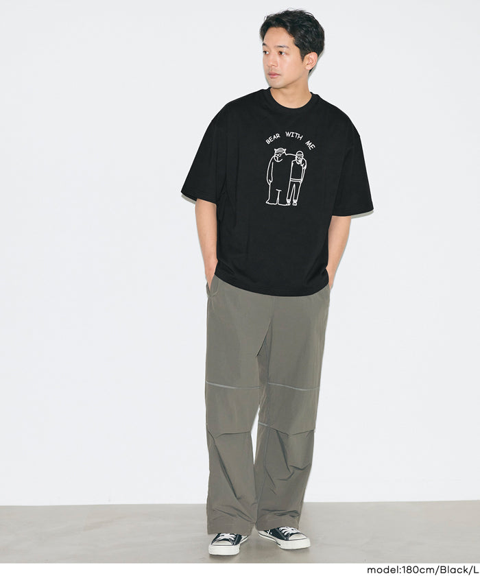セール☆1690円→1490円 ベアイラストプリント半袖Tシャツ メンズ