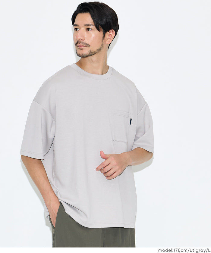 ライトソフトジャージーポケット付きワイド半袖Tシャツ メンズ メール