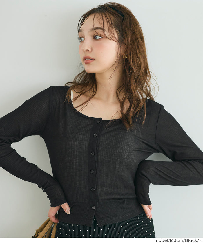 【SNSで話題！】シアーリブレースカーディガン♡未使用タグ付き♡ セール☆1690円→1290円 シアーリブカーディガン レディース メール便