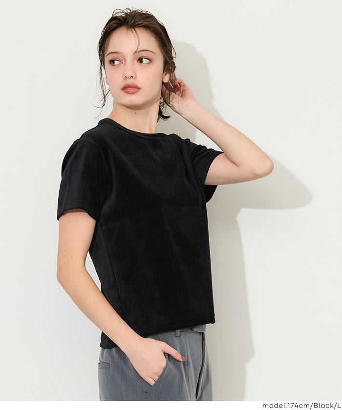コットンベロアコンパクトTシャツ レディース メール便不可【西山茉希