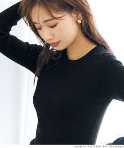 Knit Women's Crew Neck Lightweight Thin Ribbed Top Sweater Long Sleeve Plain Stretch Tight Soft Mail Delivery Available