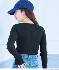 Knit Women's Boat Neck Lightweight Thin Ribbed Top Sweater Long Sleeve Plain Stretch Tight Soft Mail Delivery Available
