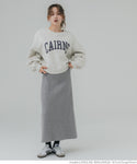 Rib Knit Skirt Women's Rib A Line Flare Waist Rubber Plain Stretch Mail Delivery Impossible 22aw Coca Coca