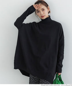 Knit Women's Turtle Knit Sweater High Neck Dolman Sleeve Elasticity Long Sleeve Maternity No Mail Delivery 22aw coca coca