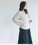 Knit Women's Shaggy Round Neck Shaggy Knit Medium Length Long Sleeve Brushed Pullover Free Shipping/No Mail Delivery 22aw