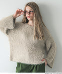 Knit Women's Shaggy Round Neck Shaggy Knit Medium Length Long Sleeve Brushed Pullover Free Shipping/No Mail Delivery 22aw