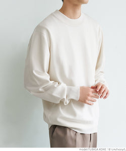 Mock neck knit men's knit pullover round neck crew neck sleeve rib