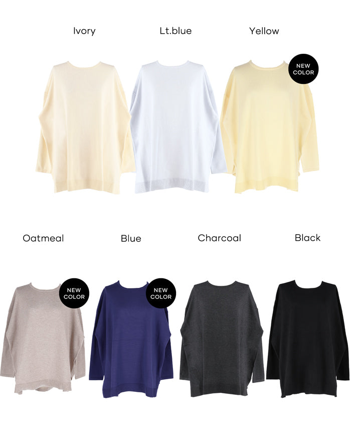 セール☆1990円→1490円 クルーネックニットチュニック レディース