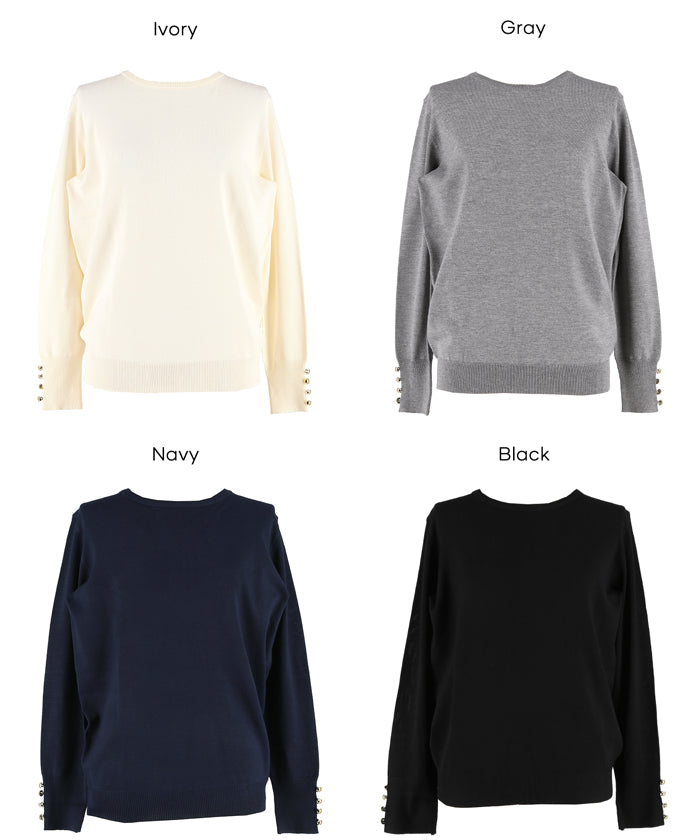 トップス CLN 袖金ボタンニットトップス レディース メール便不可 – coca公式