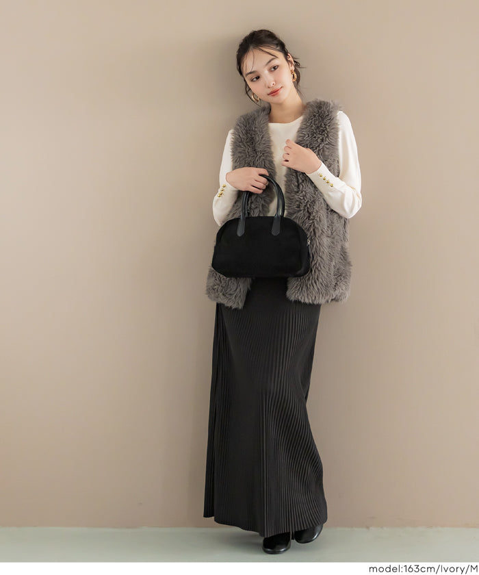 トップス K 大きいサイズ】カットジョーゼットイレヘムトップス(カットソー