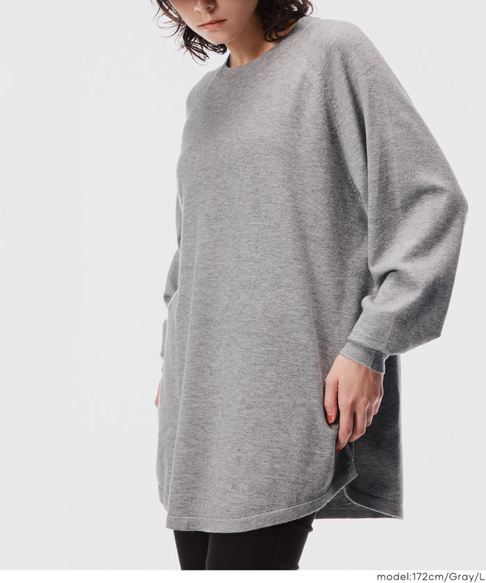 QUNG ダブルカラーラウンドヘムknit クン ダブルカラーラウンドヘムknit カラー:ブラック、グレー